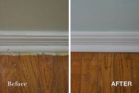 before and after baseboard replacement